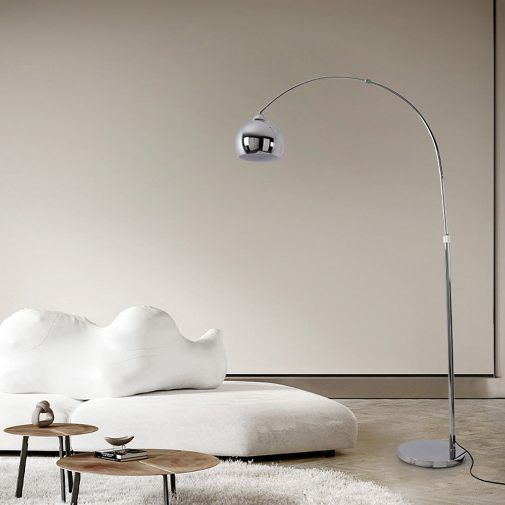 Kabanul Modern Arc Metal Floor Lamp, Chrome, Study/Bedroom
