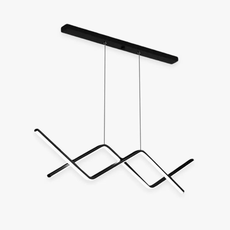 Nopanul Pendant Light Linear/Double Curve Modern, Metal, Black/Gold
