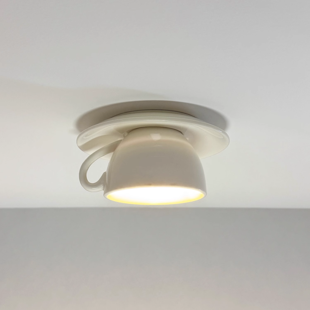 Rulenero Modern Coffee Cups Ceramic Flush Ceiling Lighting