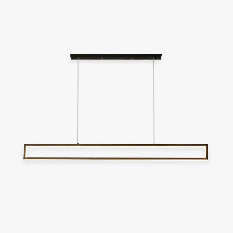 Gesurar Modern Metal Vertical Rectangular Pendant Light, Black