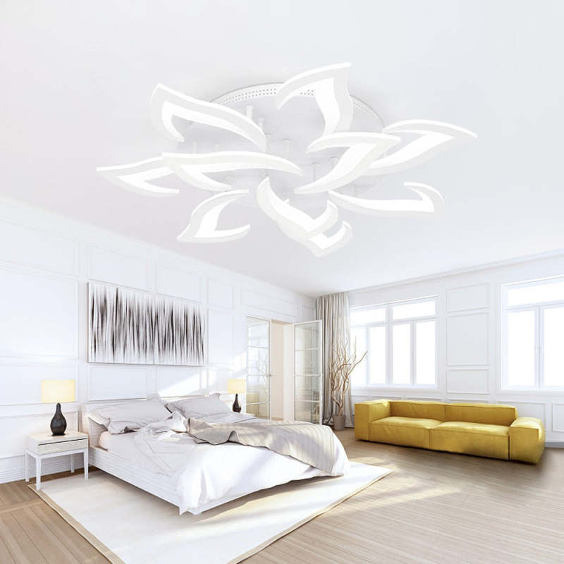 Cakatel Elegant Flower Flush Mount Ceiling Light, White/Black