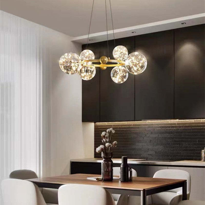 Husotim Art Deco Luminous Sphere Cluster Glass Pendant Light