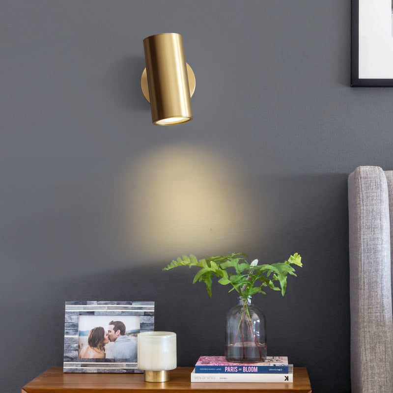 Kemosat Moden Spotlight cylindrical Metal Wall Lamp, Gold/Black