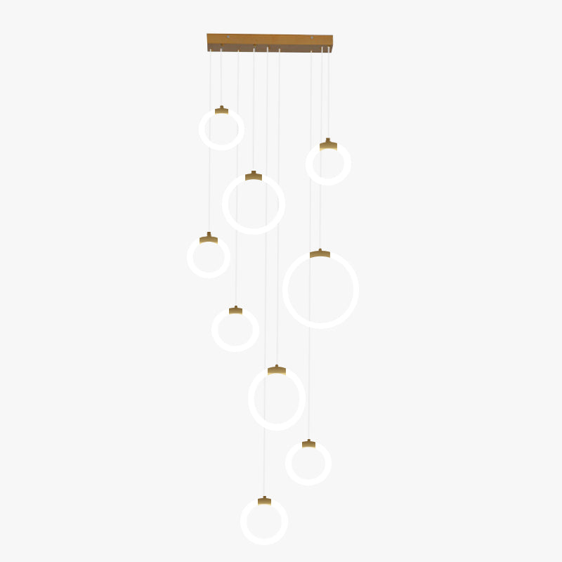 Kapulir Minimalist Staircase Ring Metal Pendant Light