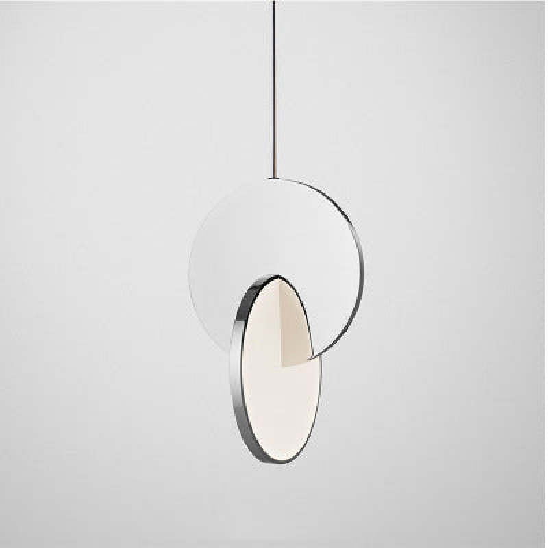 Ceripis Pendant Light, Disc, Gold/Silver