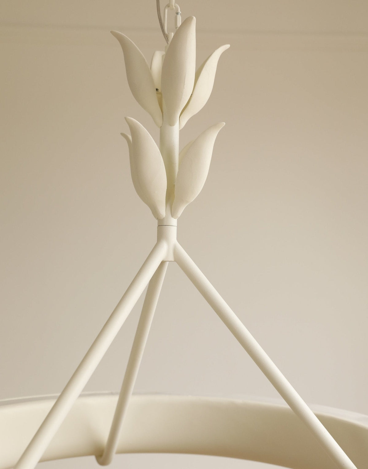 Eixor Chandelier Plaster White Floral Shape Minimalist