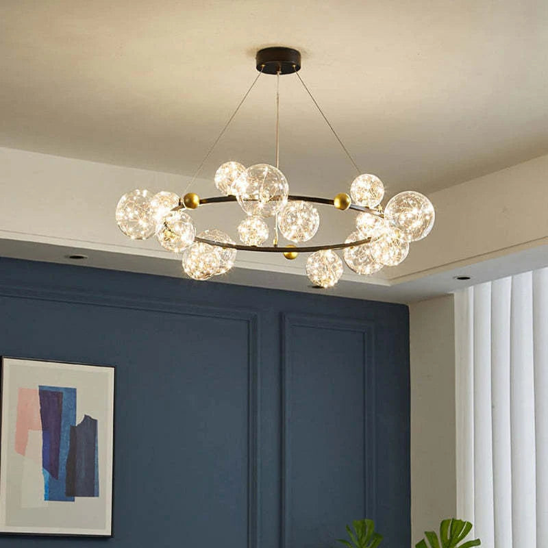 Husotim Art Deco Luminous Sphere Cluster Glass Pendant Light