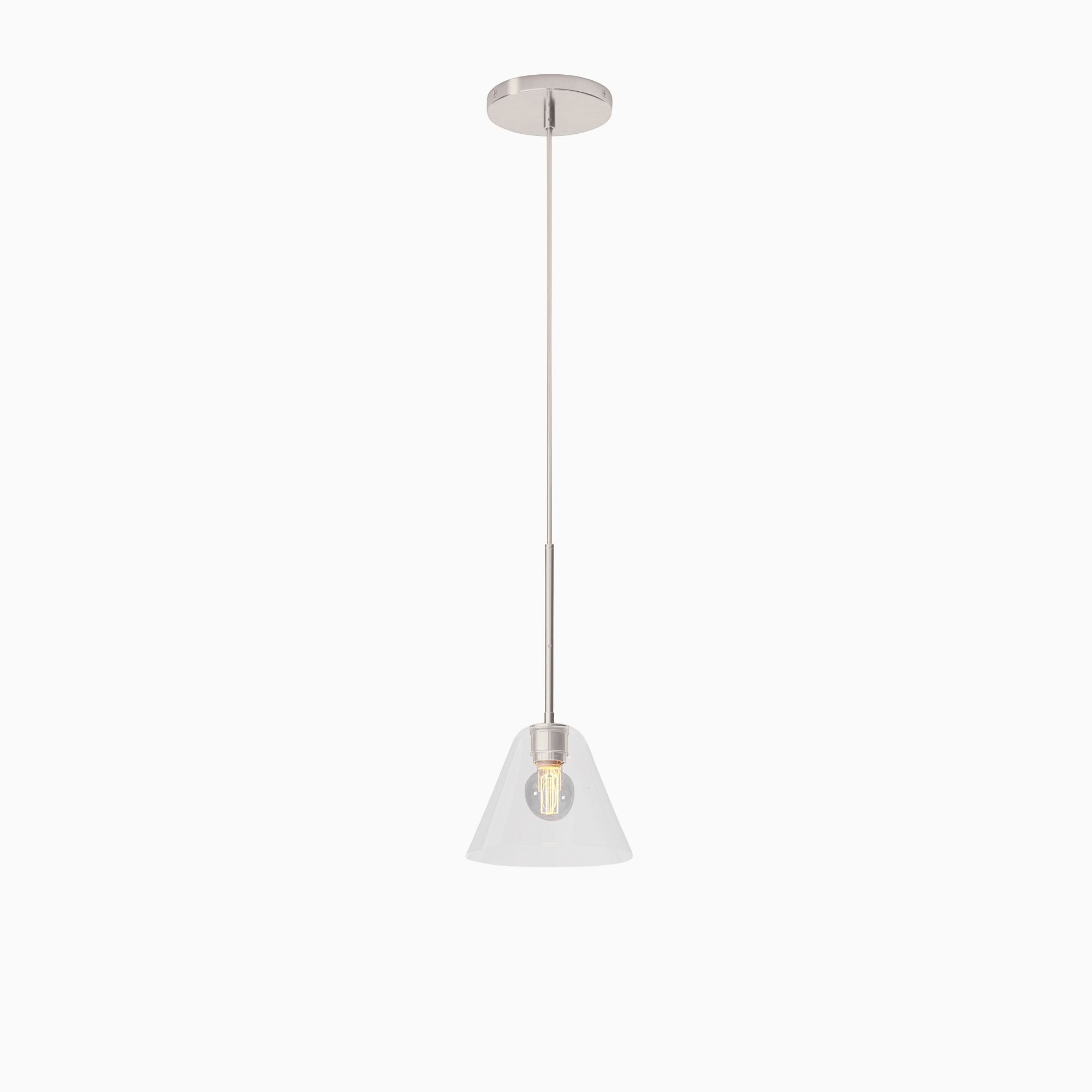 Cone Milk Clear Glass Cone Pendant Light for Kitchen