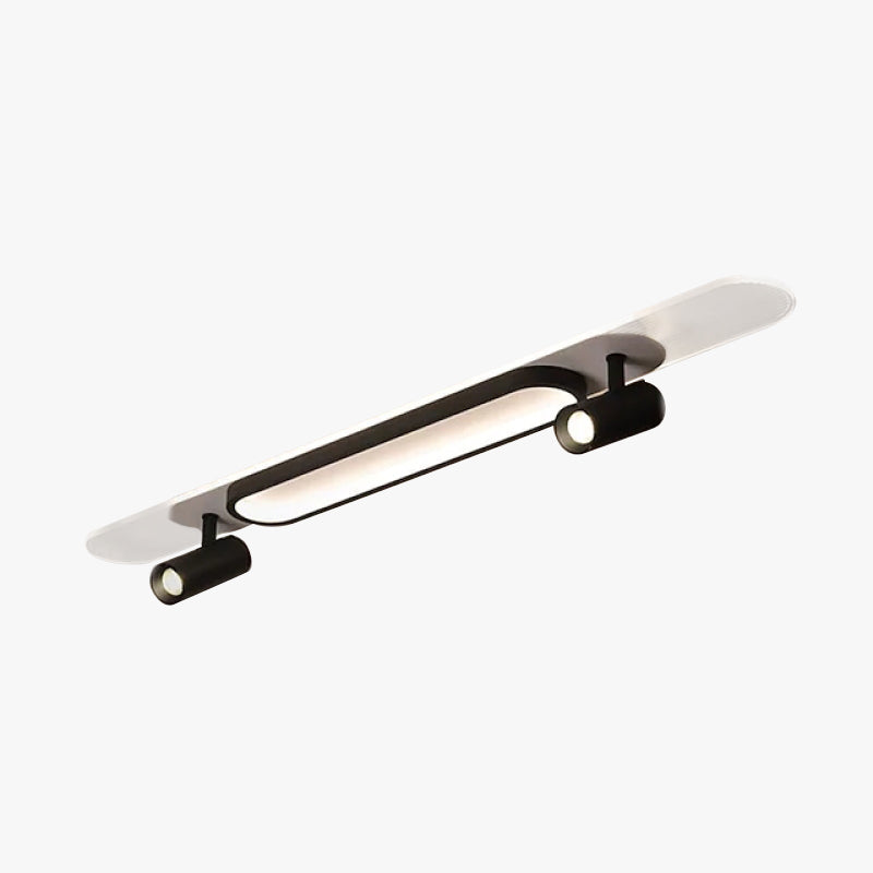 Lugatom Modern Rectangular LED Metal/ Ceiling Light, Black/White