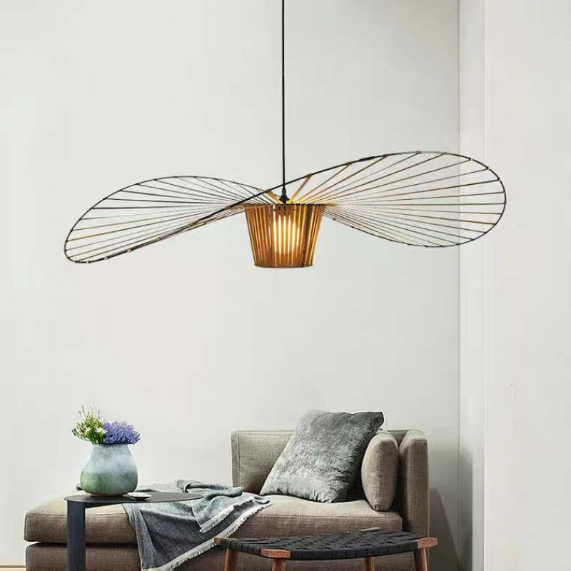 Xelion Pendant Light Modern Flower Fabric Black/White/Gold/Brown-Neutral Decor