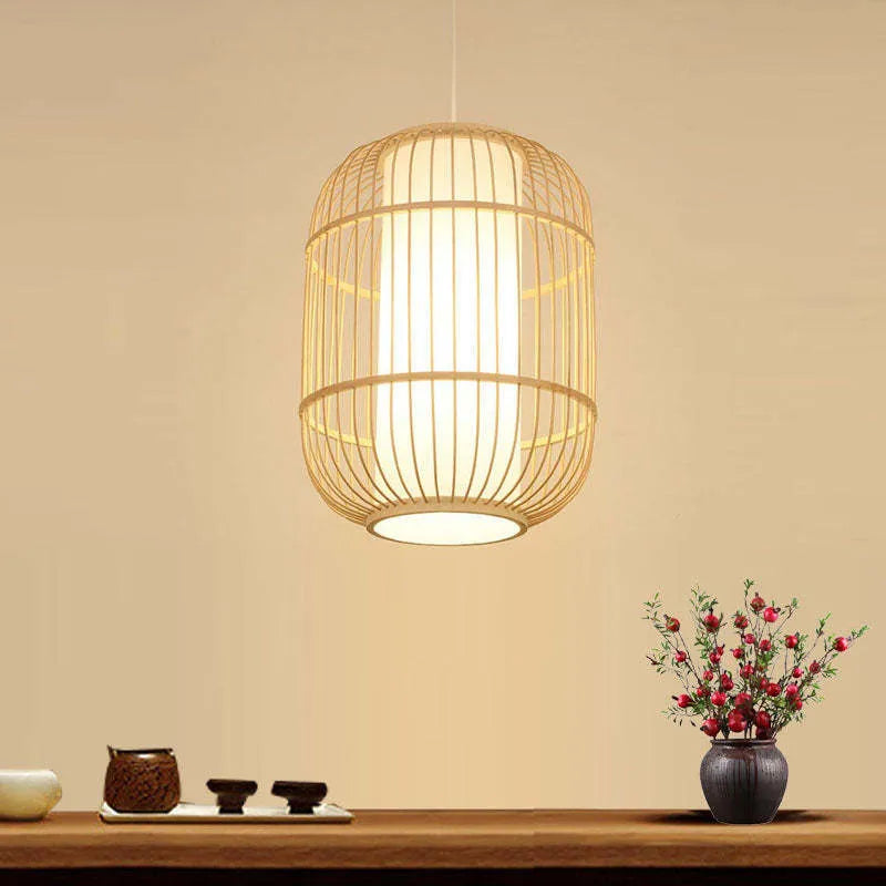 Taven Hand-Woven Knitted Rattan Bamboo Vintage Pendant Light-Neutral Decor