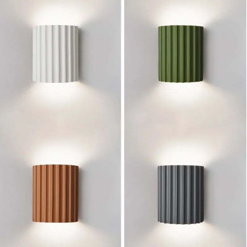 Orvian Wall Lamp Semi-cylindrical Resin-Neutral Decor