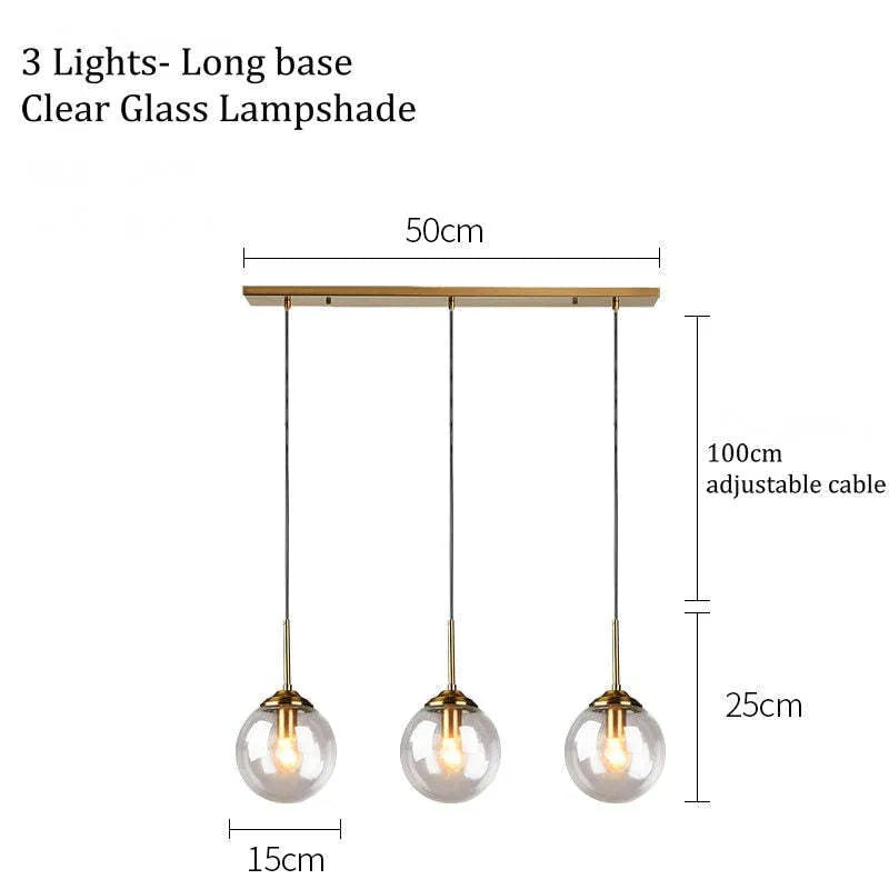 Wobirer Designer Bubble Glass Pendant Light, Smoke/Clear/Amber