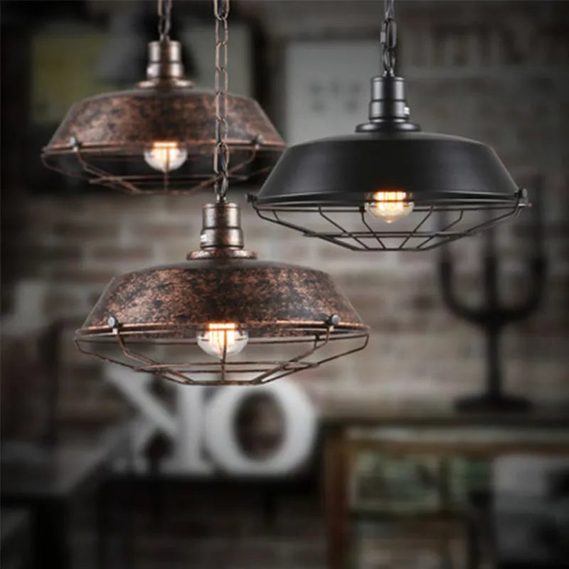 Hadaril Rustic Black Industrial Pendant Light Shade