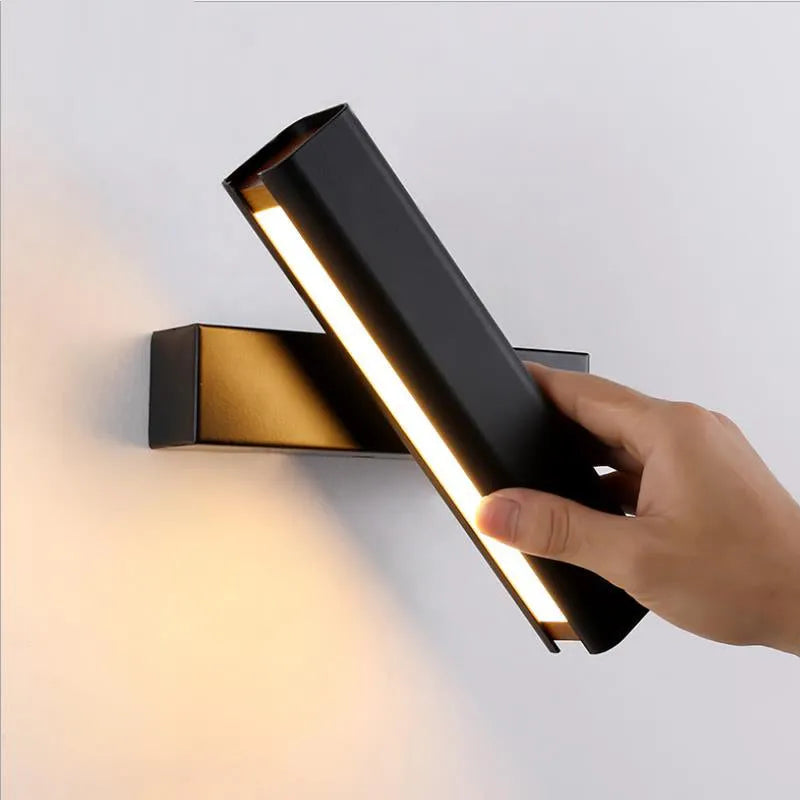 Heri Modern Rectangles Rotatable Wall Lamp, Black/White-Neutral Decor