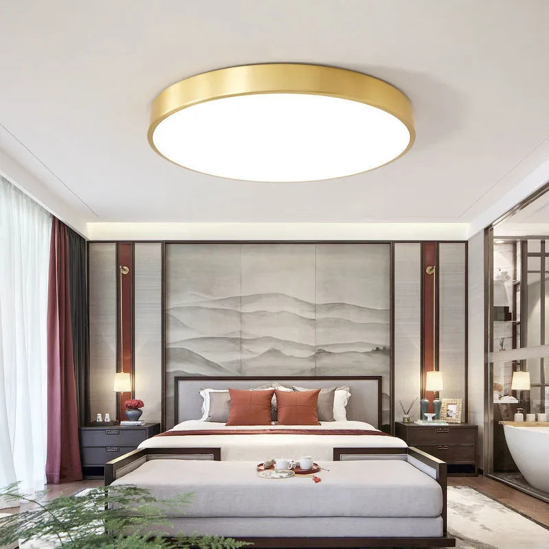 Sovubin Nordic LED Gold Round Ceiling Light, Metal &