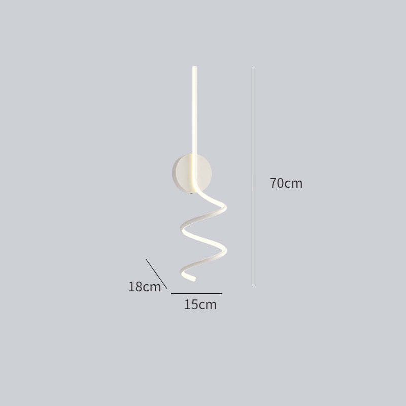 Kipenan Modern LED Art Interior Wall Light Spiral, Black & White