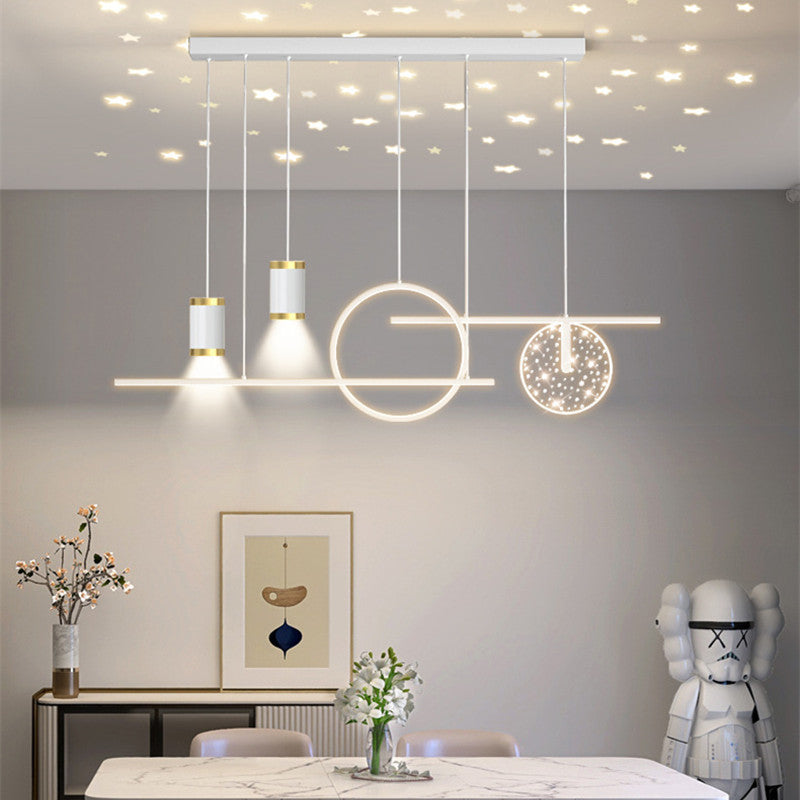 Zovunam Modern Metal Starry Pendant Light, Black/White/Gold