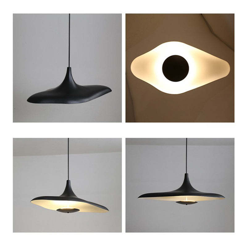 Hokupud Modern Minimalist ResinCreative Pendant Light, Black/White