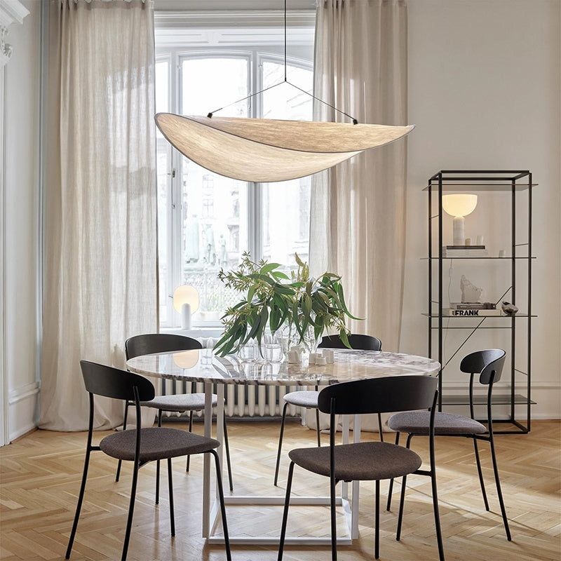 Subekode Vintage Art Deco Pendant Light Metal Silk White Living Room/Hall/Art Gallery