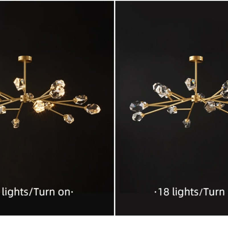 Degulak Luxurious Crystal Chandelier Living Room Golden