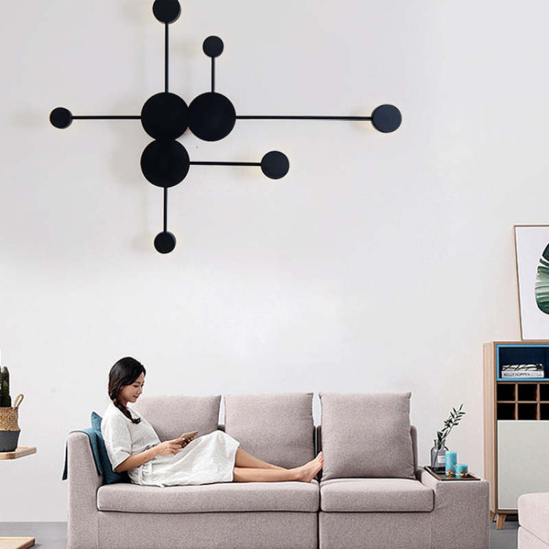 Negalul Modern Nordic Chessboard Metal Wall Lamp, Black