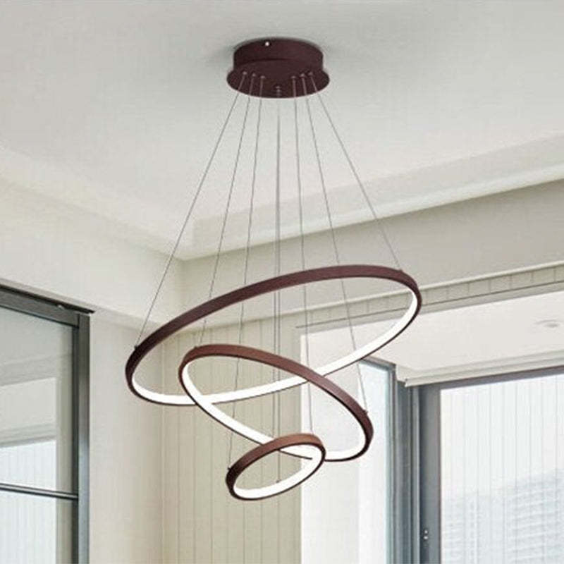 Toriq Pendant Light, Inner Ring Illuminated, White/Black/Gold-Neutral Decor