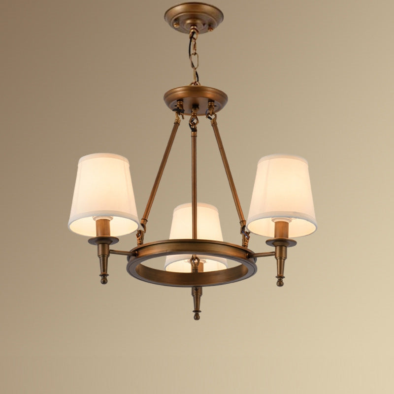 Nelevum vintage Ring Metal/Fabric Chandelier, Black/Copper