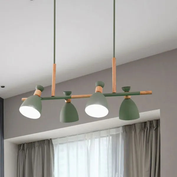 Vesepor Nordic Multi Rope Wood Pendant Light, White/Green/Gray