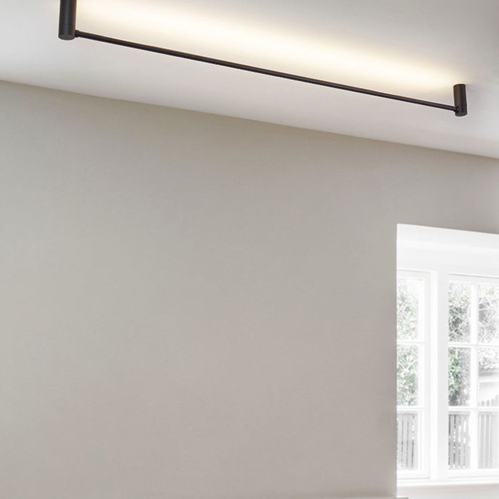 Gunadum Minimalist Linear Flush Mount Ceiling Light, Black, Hallway