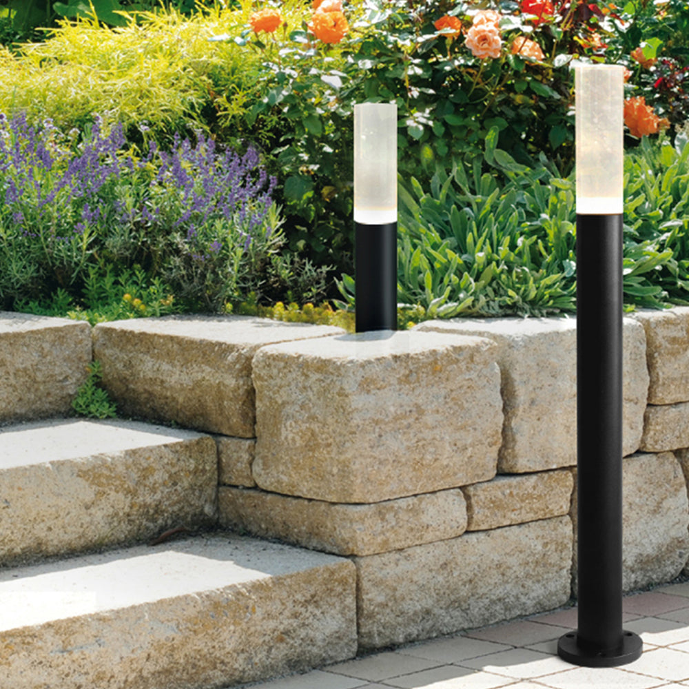 Fodadem Metal Cylindrical Outdoor Path Light, Black