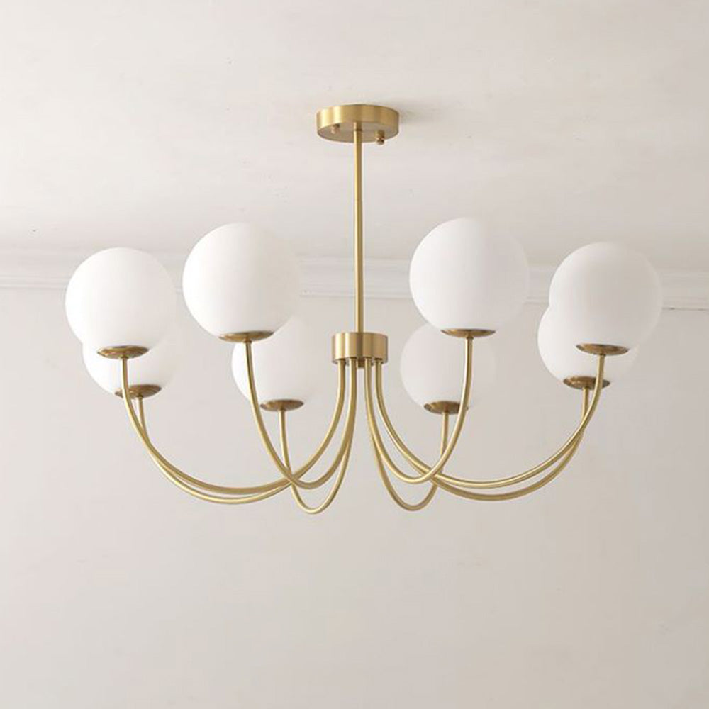 Rudunis Modern Ball Bubble Metal/Glass Chandelier, Gold