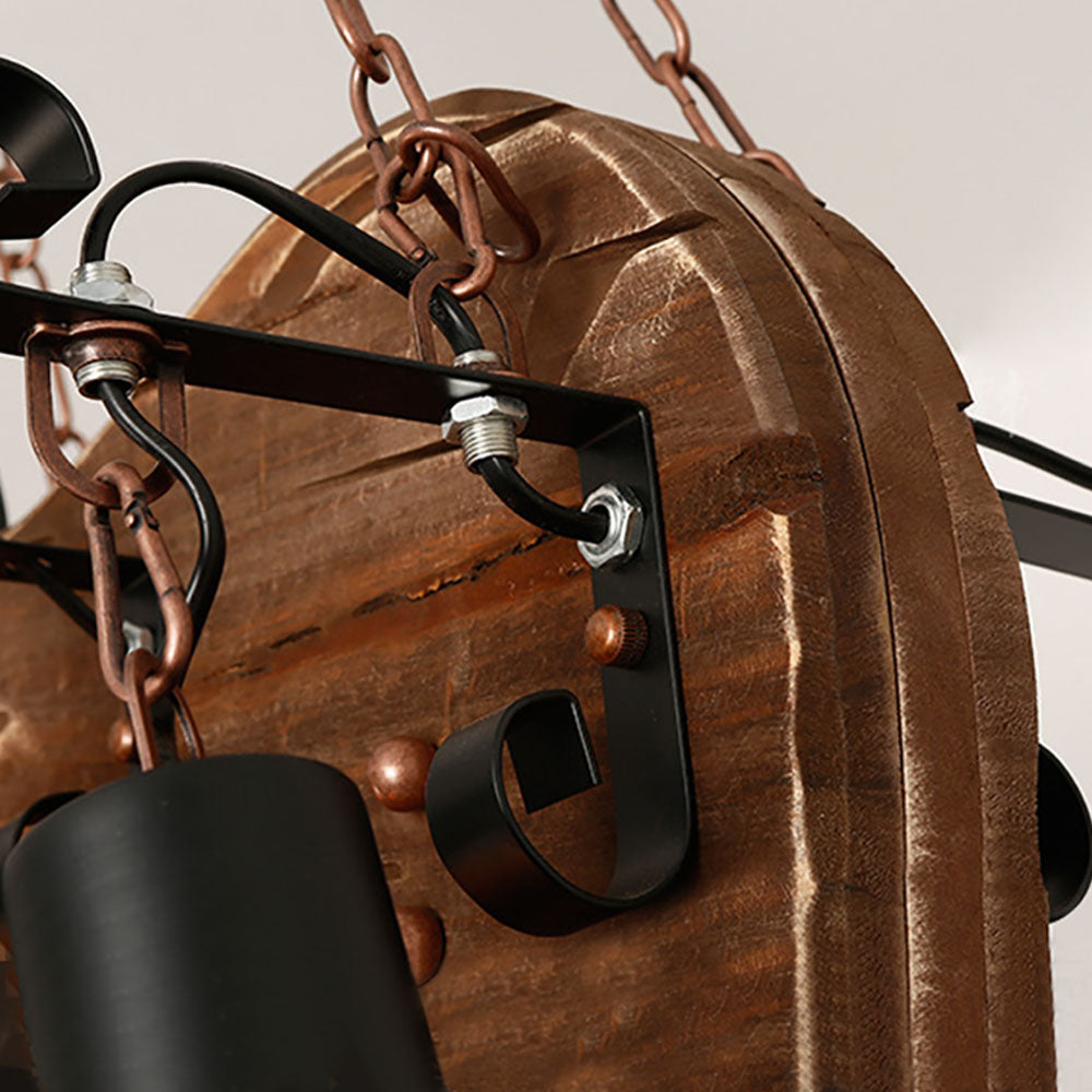 Zikukir Farmhouse Guitar Pendant Light, Metal/Wood, Walnut