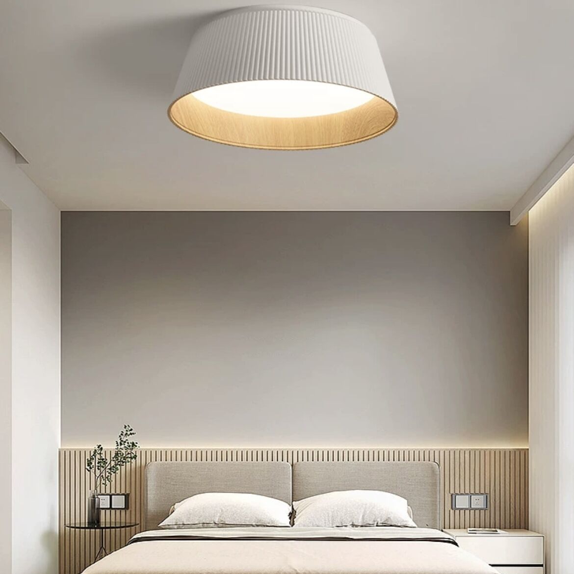 Pepikam Modern Pendant Light/Flush Mount Ceiling Light Drum-shaped