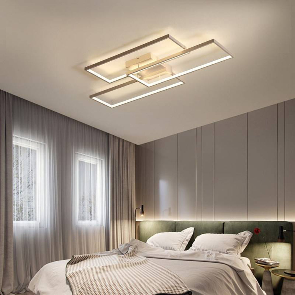 Sevabos Rectangular Flush Mount Ceiling Light, 2 Colour
