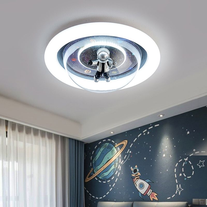 Gapubed Cosmic Astronaut & Galaxy Motif Flush Mount Ceiling Light
