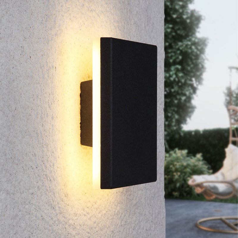 Dori Minimalist Round/Square Outdoor Wall Lamp LED, Black/White-Neutral Decor