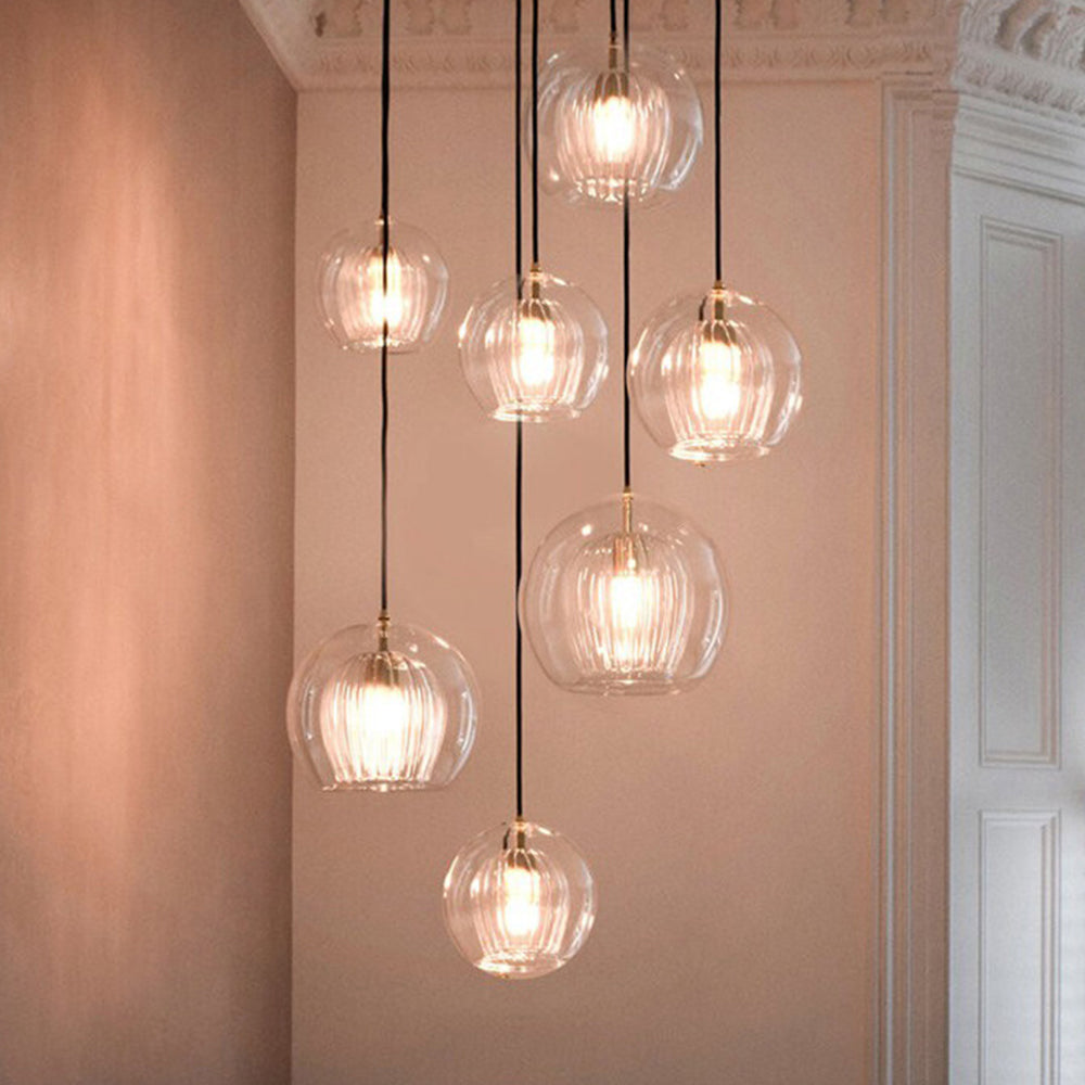 Althio Pendant Light Glass Globe Clear Amber-Neutral Decor
