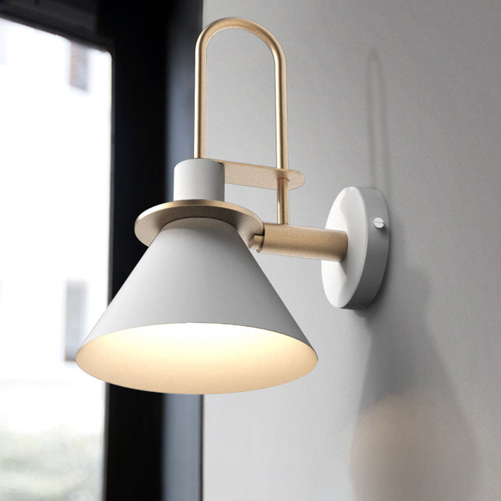 Fevoril Vintage Horn Shape Metal Wall Lamp, Living room/Bedroom/Bathroom
