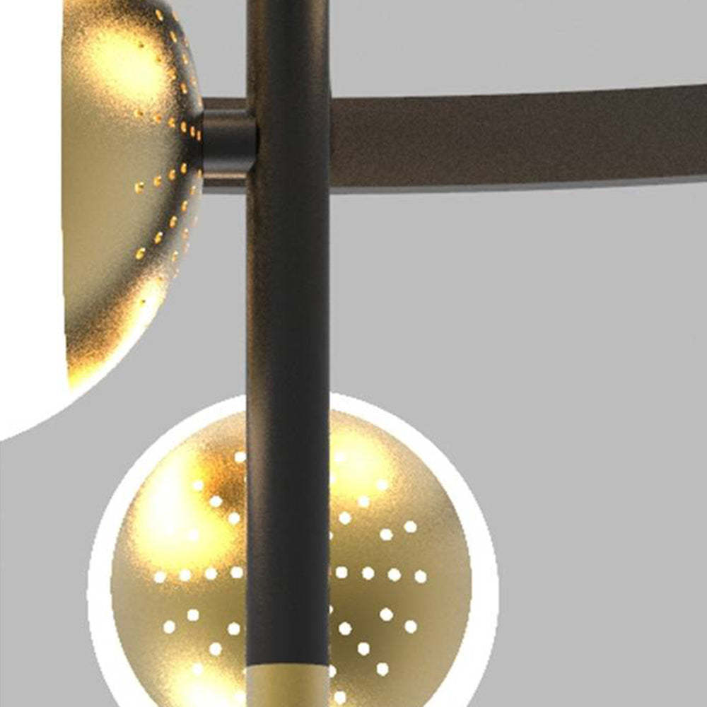 Resilak Semi-Flush Mount Ceiling Light, Gold & Black, 2 Style