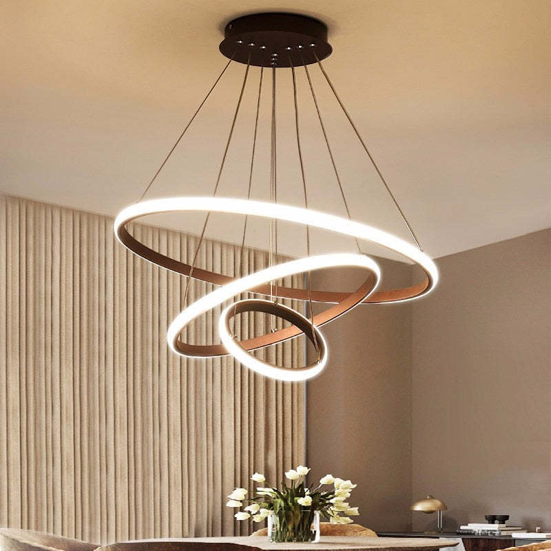 Tavonex Modern Ring Pendant Light, 2/3/4 Rings-Neutral Decor