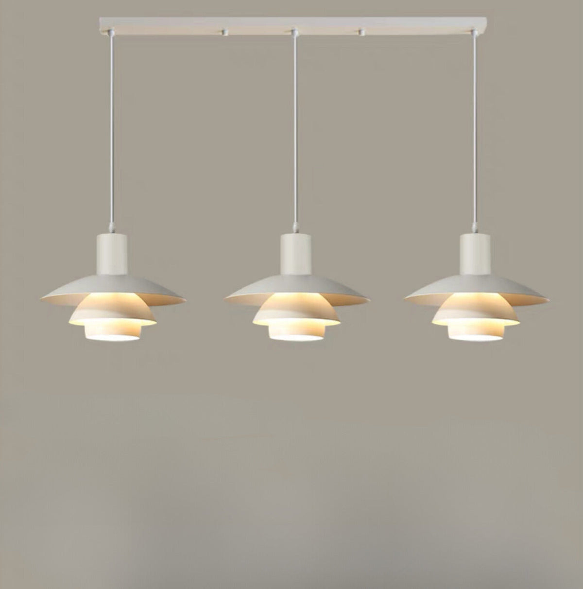 Debapak Modern LED Pendant Light White Wood Metal Bedroom