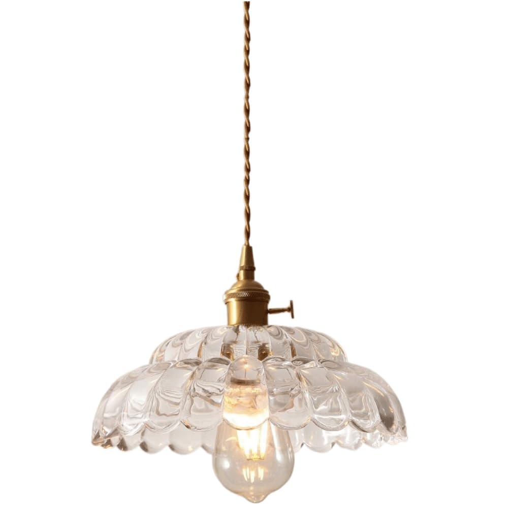 Sosamonu Vintage Pendant Light Clear Metal/Glass Bedroom/Dining Room