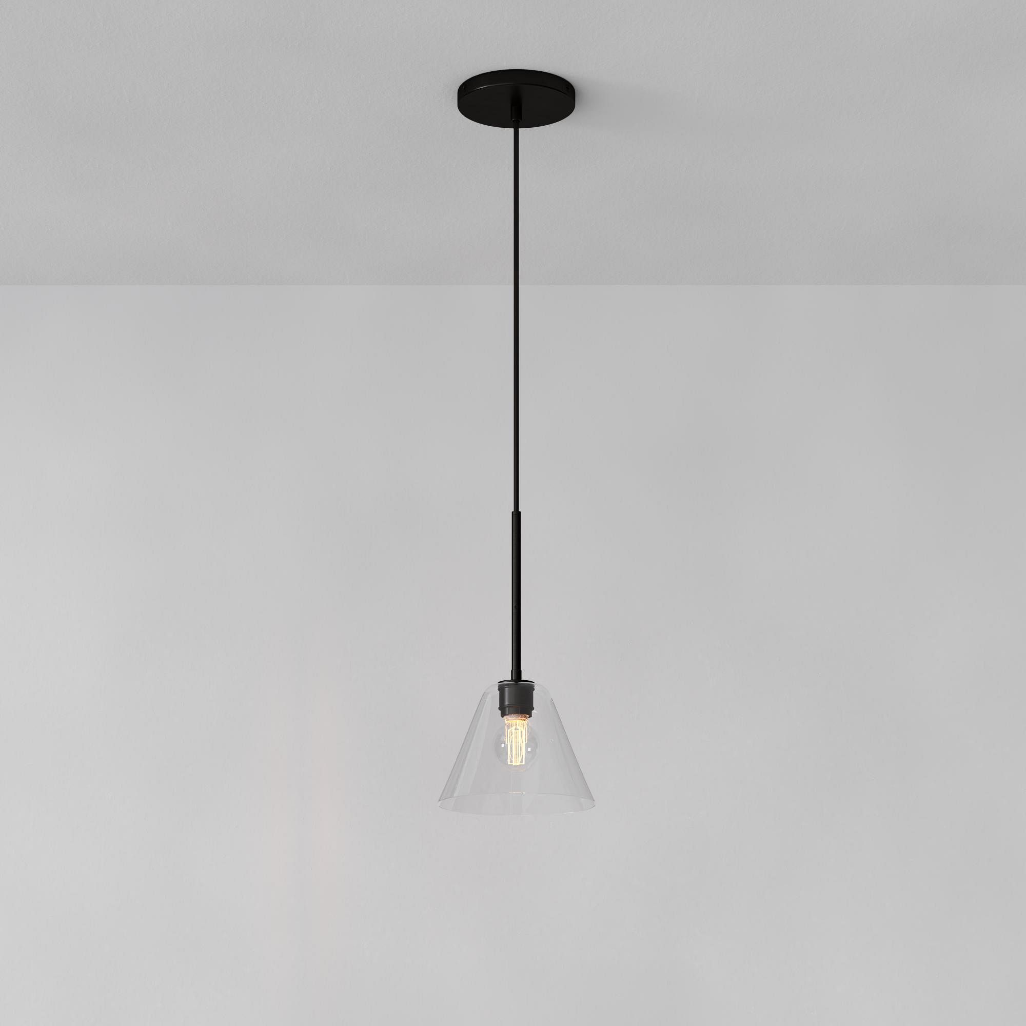 Cone Milk Clear Glass Cone Pendant Light for Kitchen