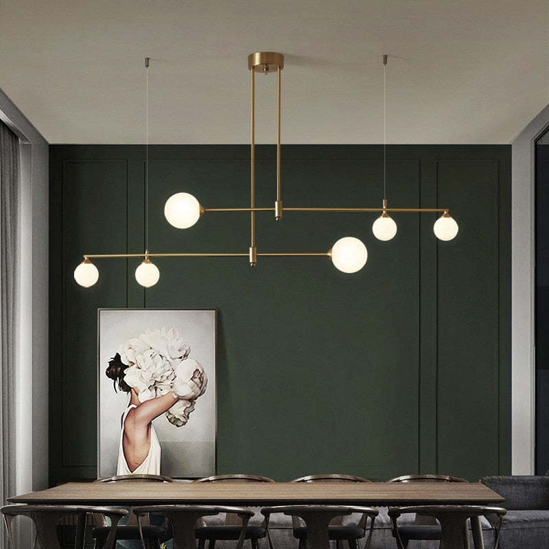 Wulukon Modern Golden Bubble Copper Pendant Light