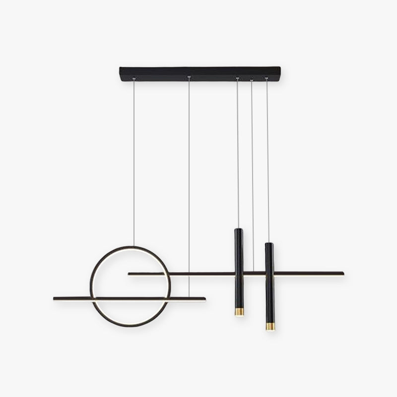 Madobus Minimalism Led Pendant Light, Irregular Ring, Black/Glod