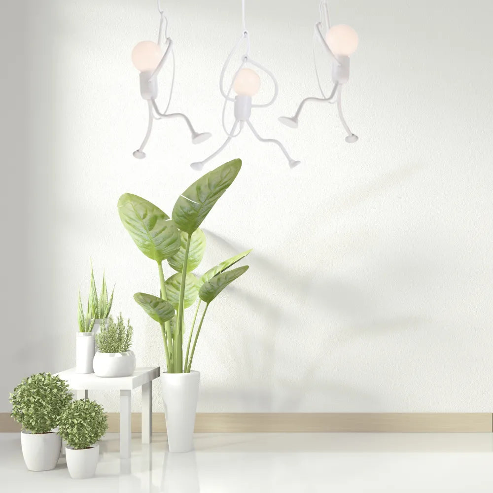 Esi Retro Modern Iron Man Pendant Light, Black-Neutral Decor