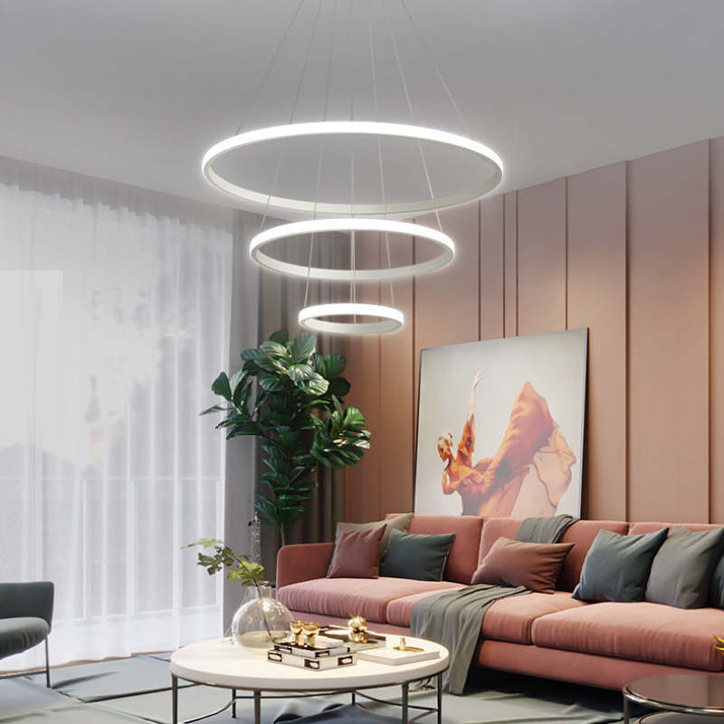 Tavonex Modern Ring Pendant Light, 2/3/4 Rings-Neutral Decor