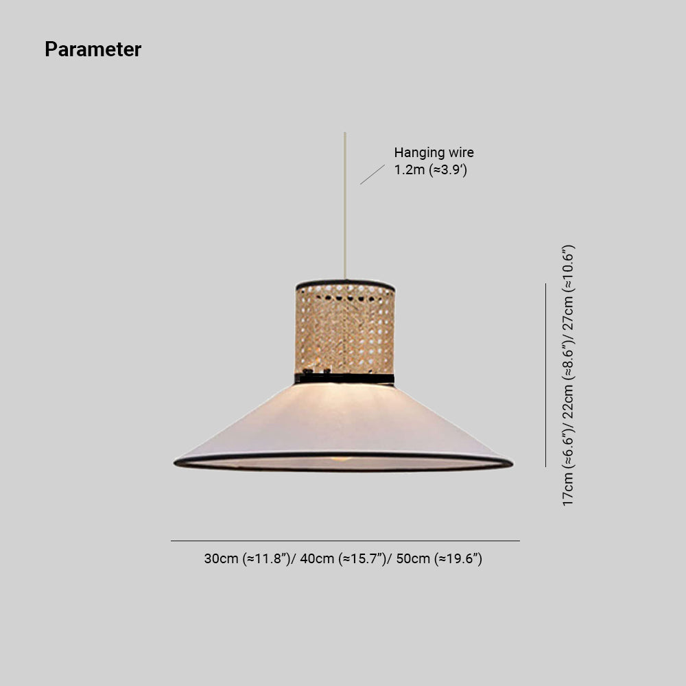 Cuninul Modern Rattan/FabricPendant Light, White