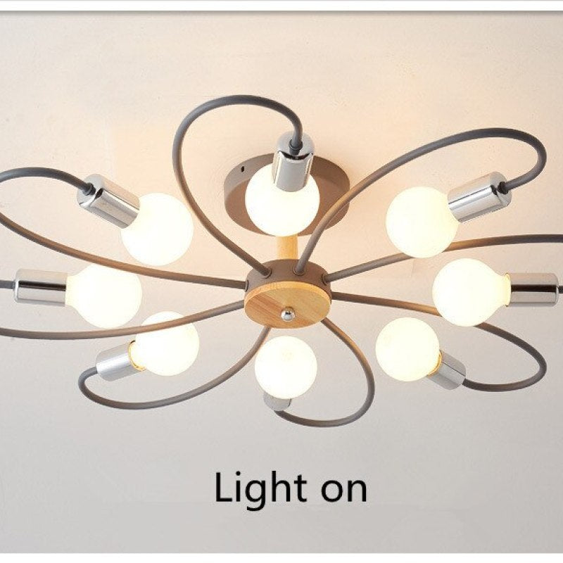 Vusumak Elegant Metal/Glass Flush Mount Ceiling Light, Grey/Green